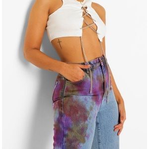 Tie dyed relaxed straight leg jeans